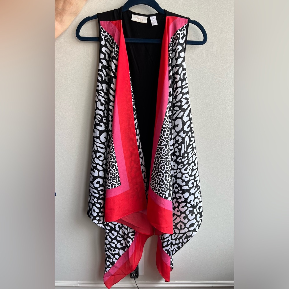 Chico's Long Sleeveless Animal Print Top, OS